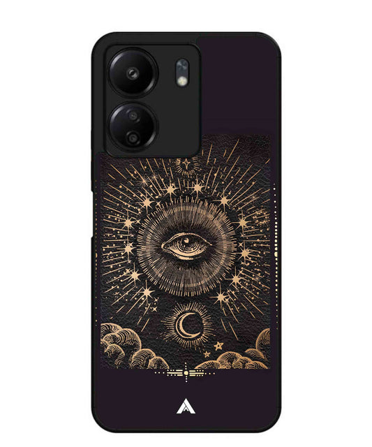 Illuminating Eye Metal Back Cover Phone Case for Poco C65