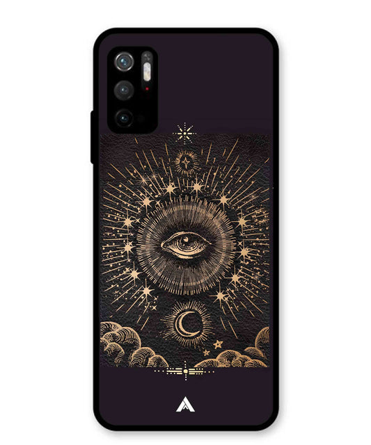 Illuminating Eye Metal Back Cover Phone Case for Poco M3 Pro