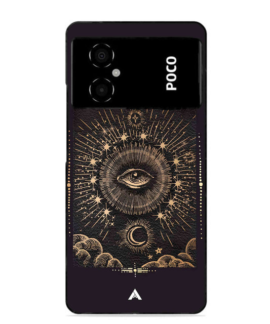 Illuminating Eye Metal Back Cover Phone Case for Poco M4 5G