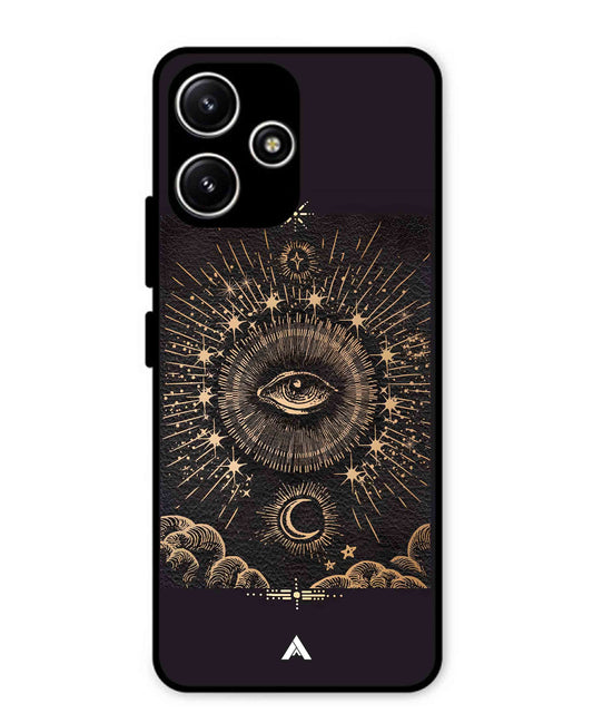 Illuminating Eye Metal Back Cover Phone Case for Poco M6 Pro