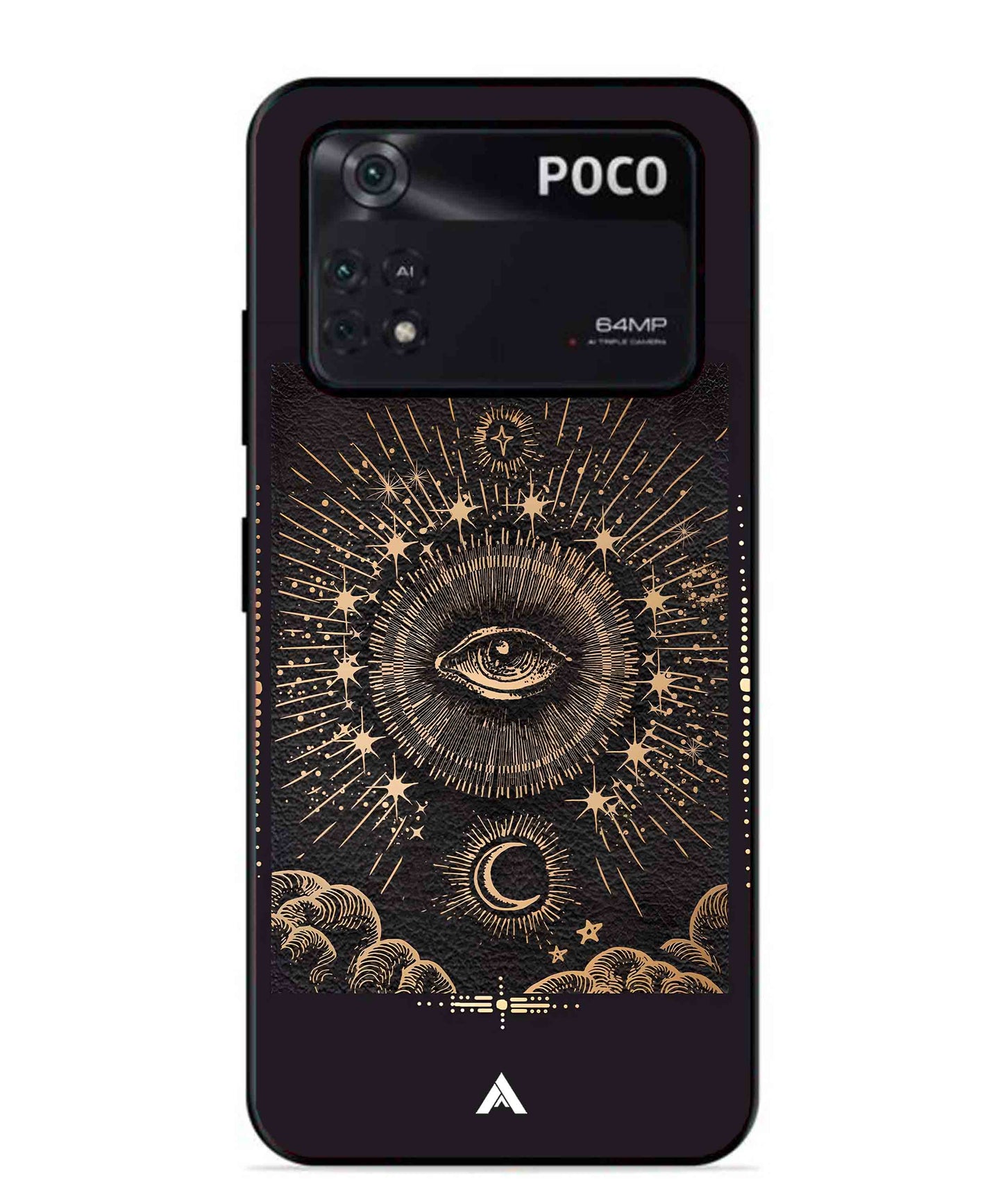 Illuminating Eye Metal Back Cover Phone Case for Poco X4 Pro