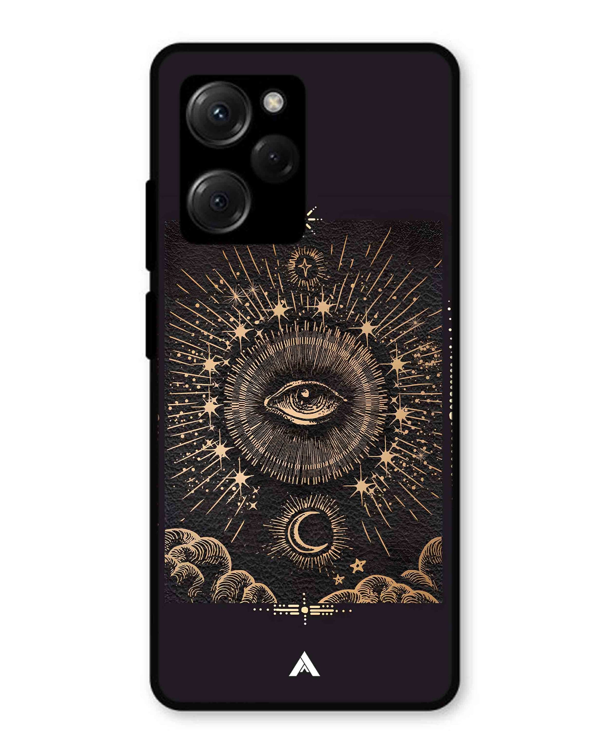 Illuminating Eye Metal Back Cover Phone Case for Poco X5 Pro