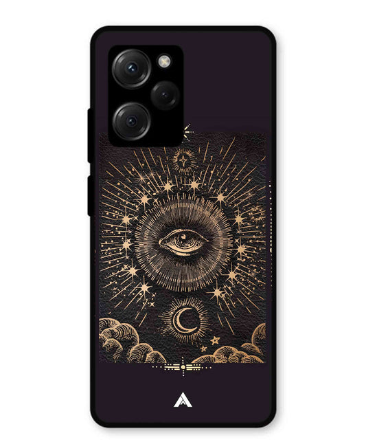 Illuminating Eye Metal Back Cover Phone Case for Poco X5 Pro