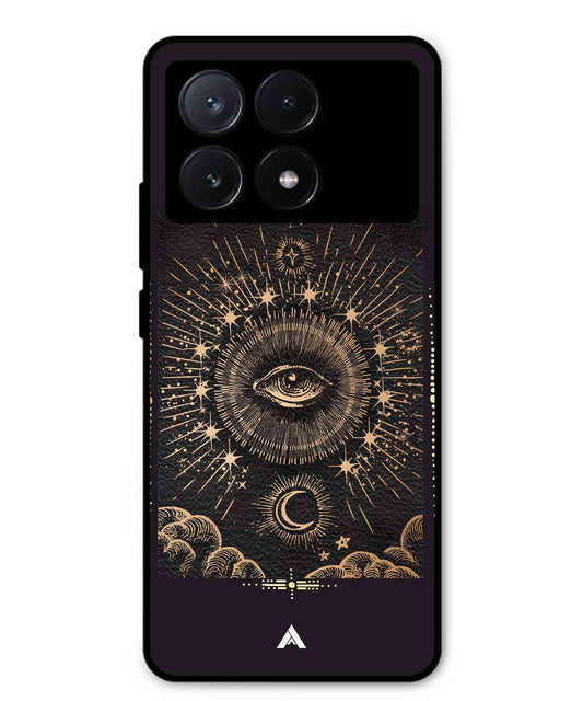 Illuminating Eye Metal Back Cover Phone Case for Poco X6 Pro
