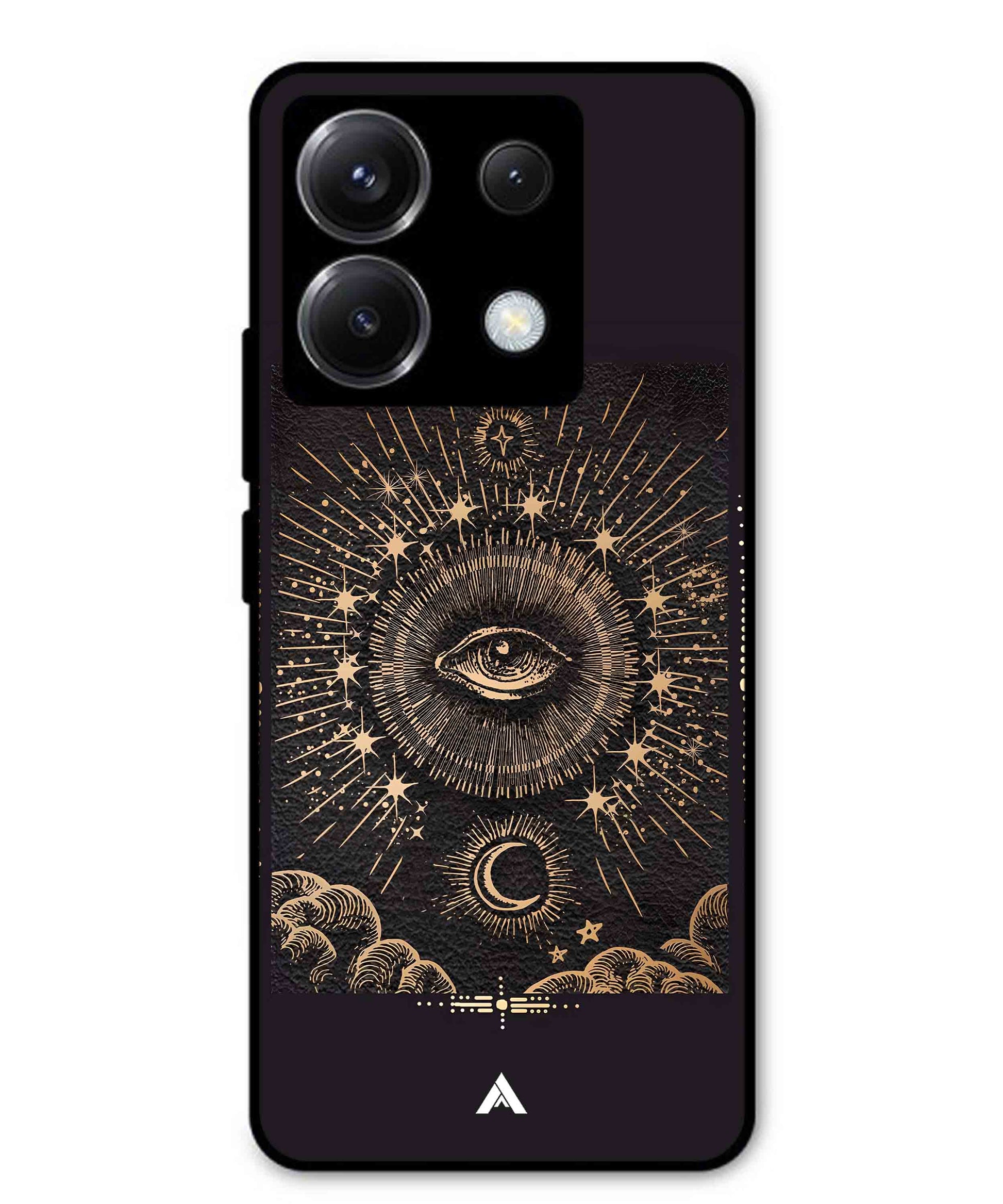 Illuminating Eye Metal Back Cover Phone Case for Poco X6