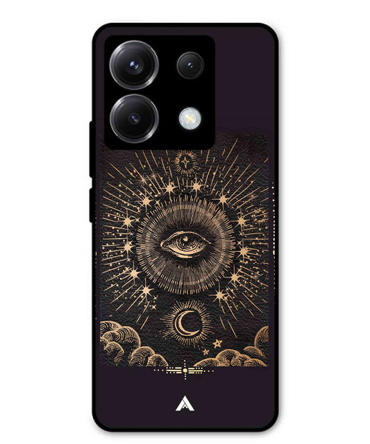 Illuminating Eye Metal Back Cover Phone Case for Poco X6