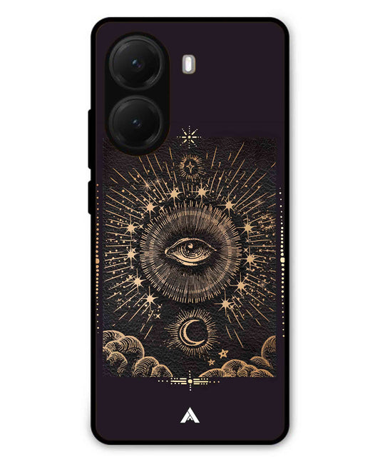 Illuminating Eye Metal Back Cover Phone Case for Poco X7 Pro