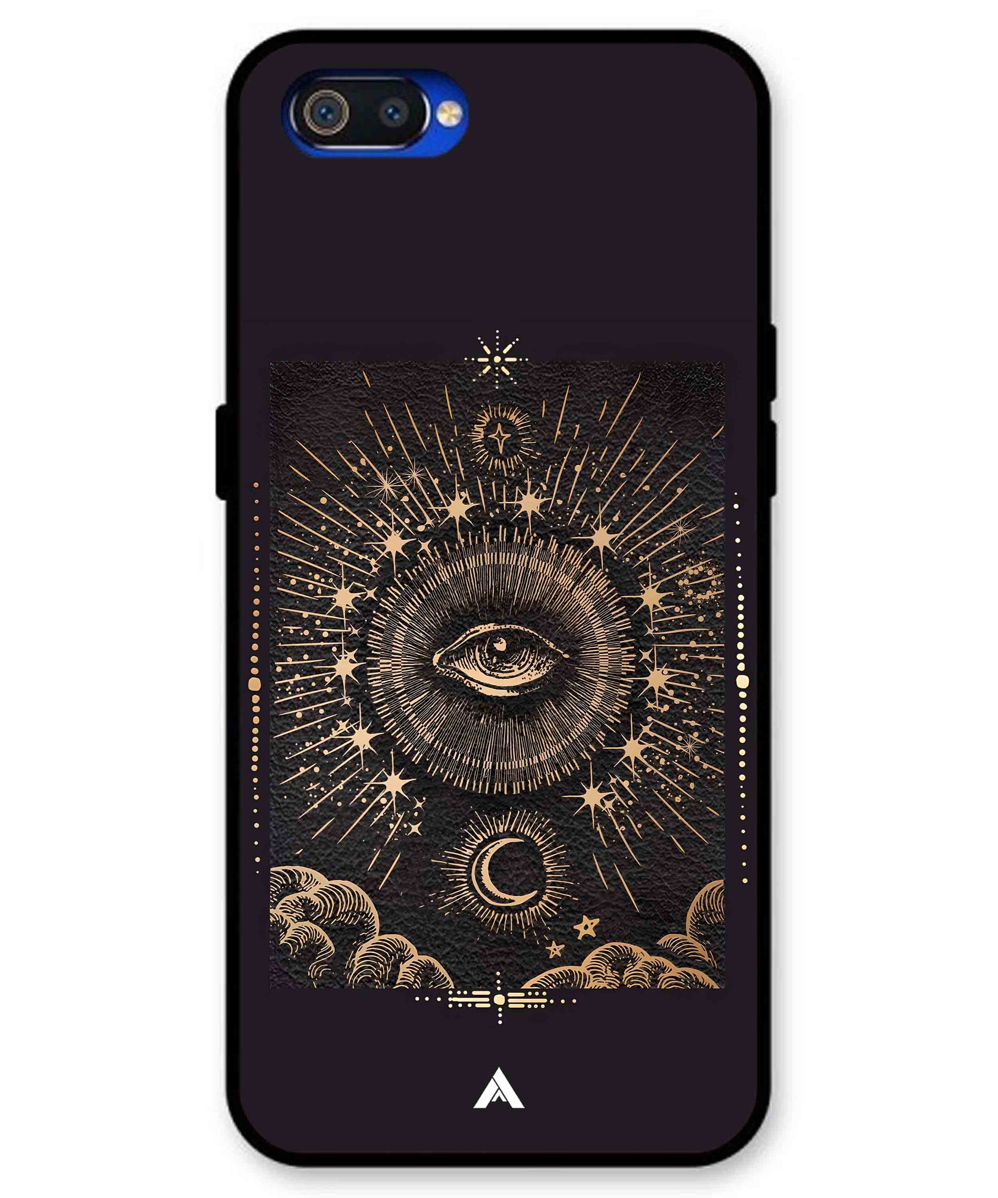 Illuminating Eye Metal Back Cover Phone Case for Realme C2