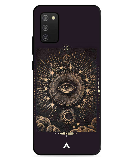 Illuminating Eye Metal Back Cover Phone Case for Samsung Galaxy A03s