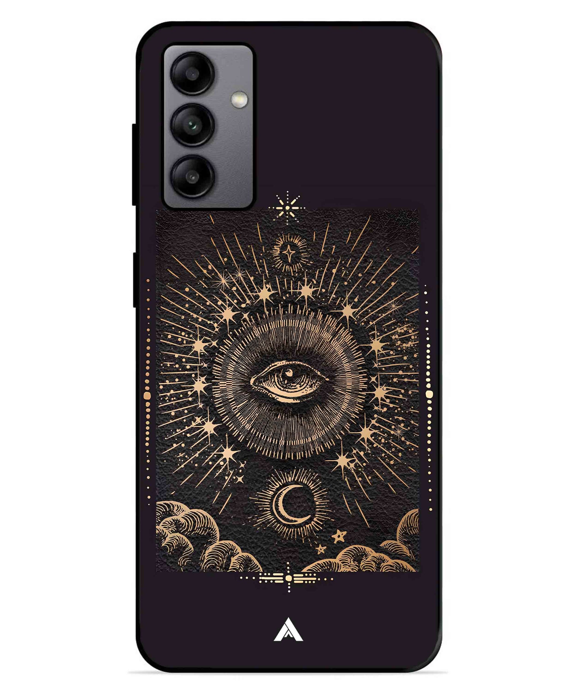 Illuminating Eye Metal Back Cover Phone Case for Samsung Galaxy A04s