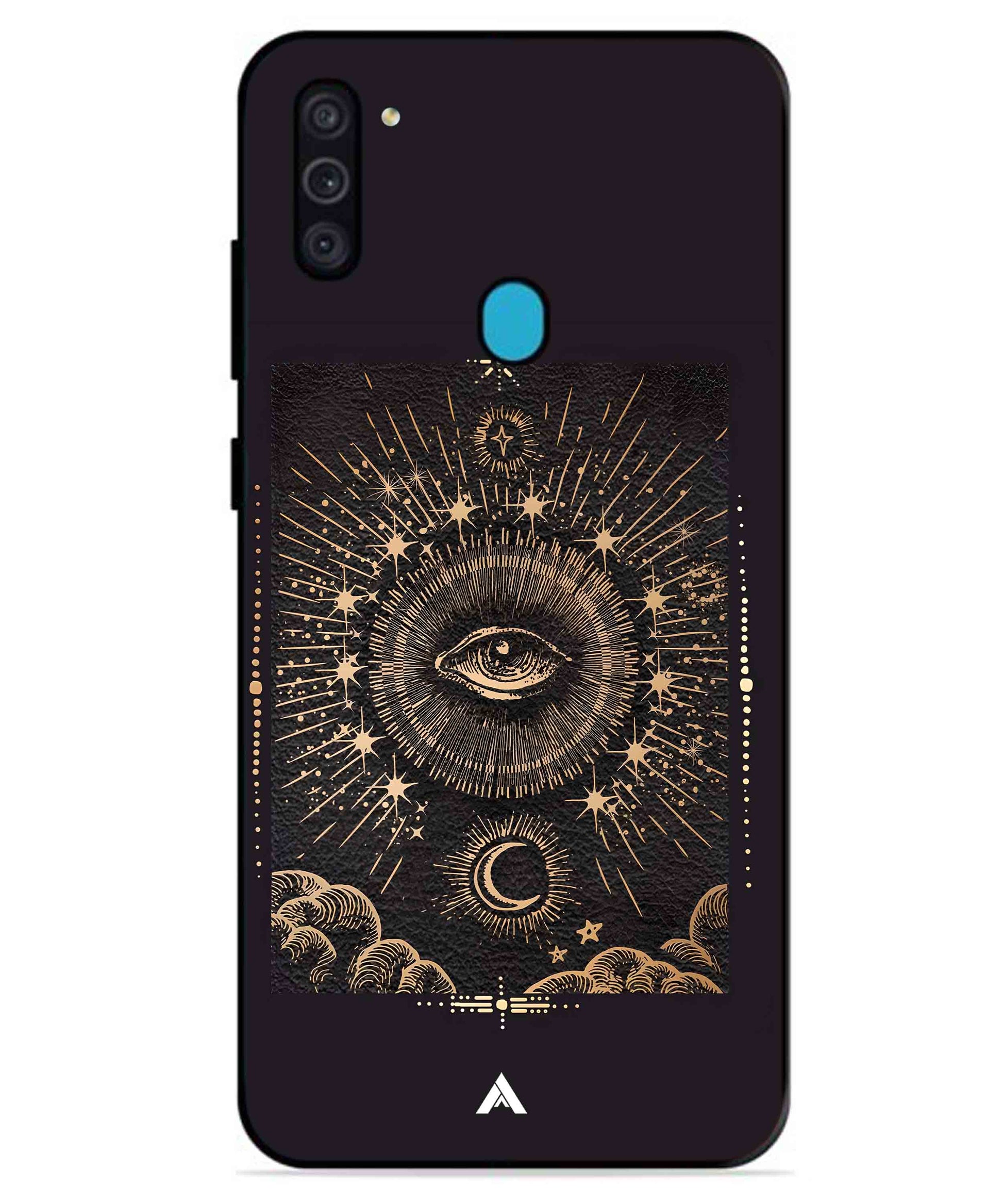 Illuminating Eye Metal Back Cover Phone Case for Samsung Galaxy A11