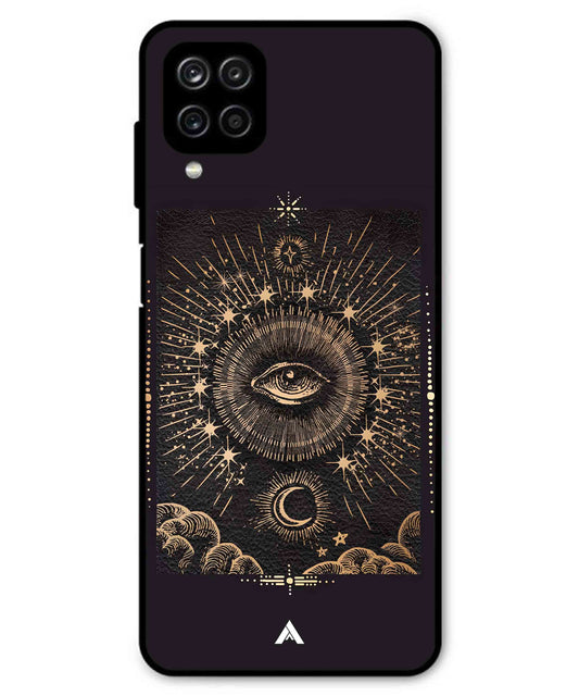 Illuminating Eye Metal Back Cover Phone Case for Samsung Galaxy A12