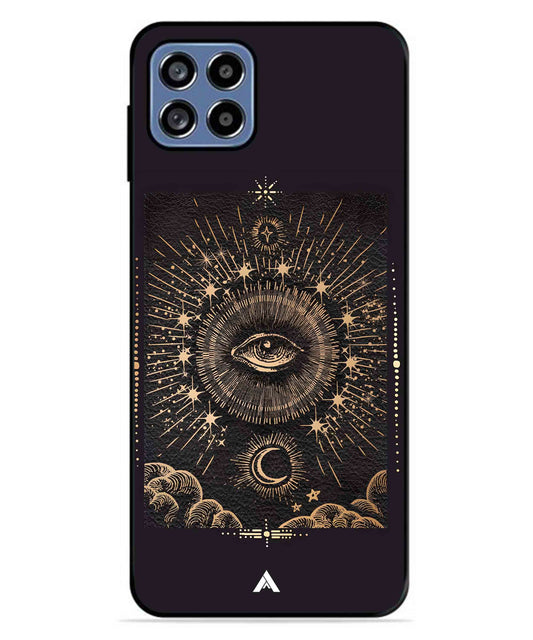 Illuminating Eye Metal Back Cover Phone Case for Samsung Galaxy A22 5G
