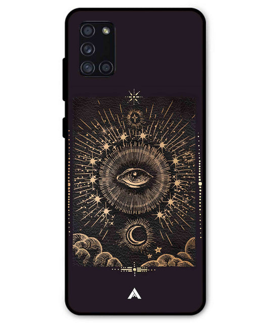 Illuminating Eye Metal Back Cover Phone Case for Samsung Galaxy A31