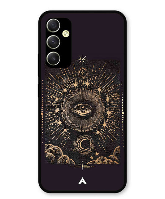 Illuminating Eye Metal Back Cover Phone Case for Samsung Galaxy A34 5G