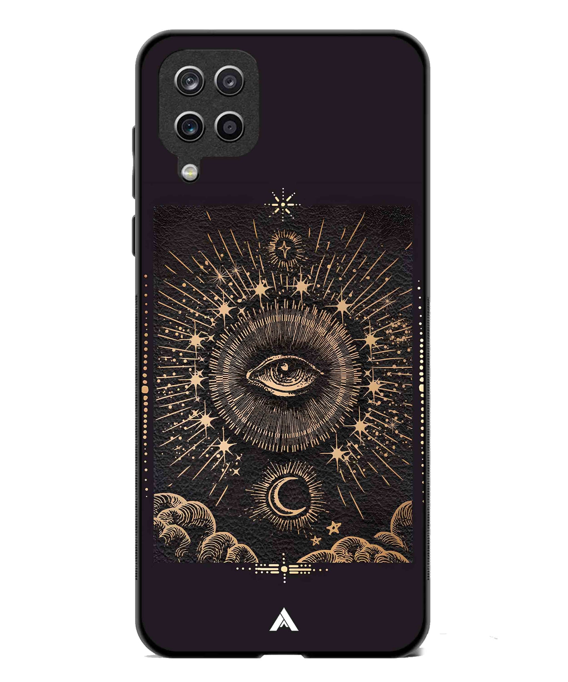 Illuminating Eye Metal Back Cover Phone Case for Samsung Galaxy A42