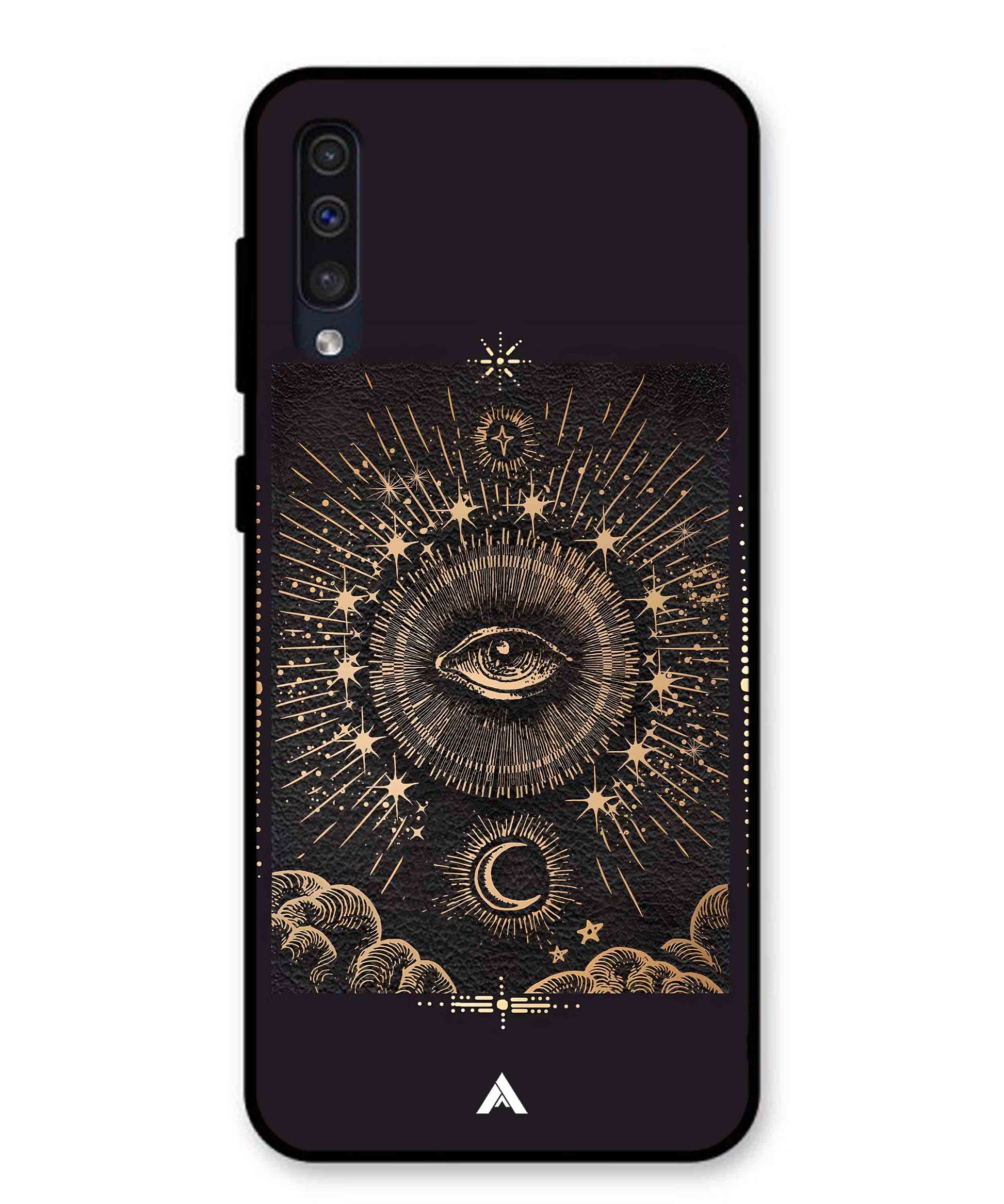 Illuminating Eye Metal Back Cover Phone Case for Samsung Galaxy A50