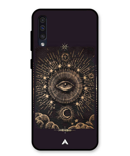 Illuminating Eye Metal Back Cover Phone Case for Samsung Galaxy A50