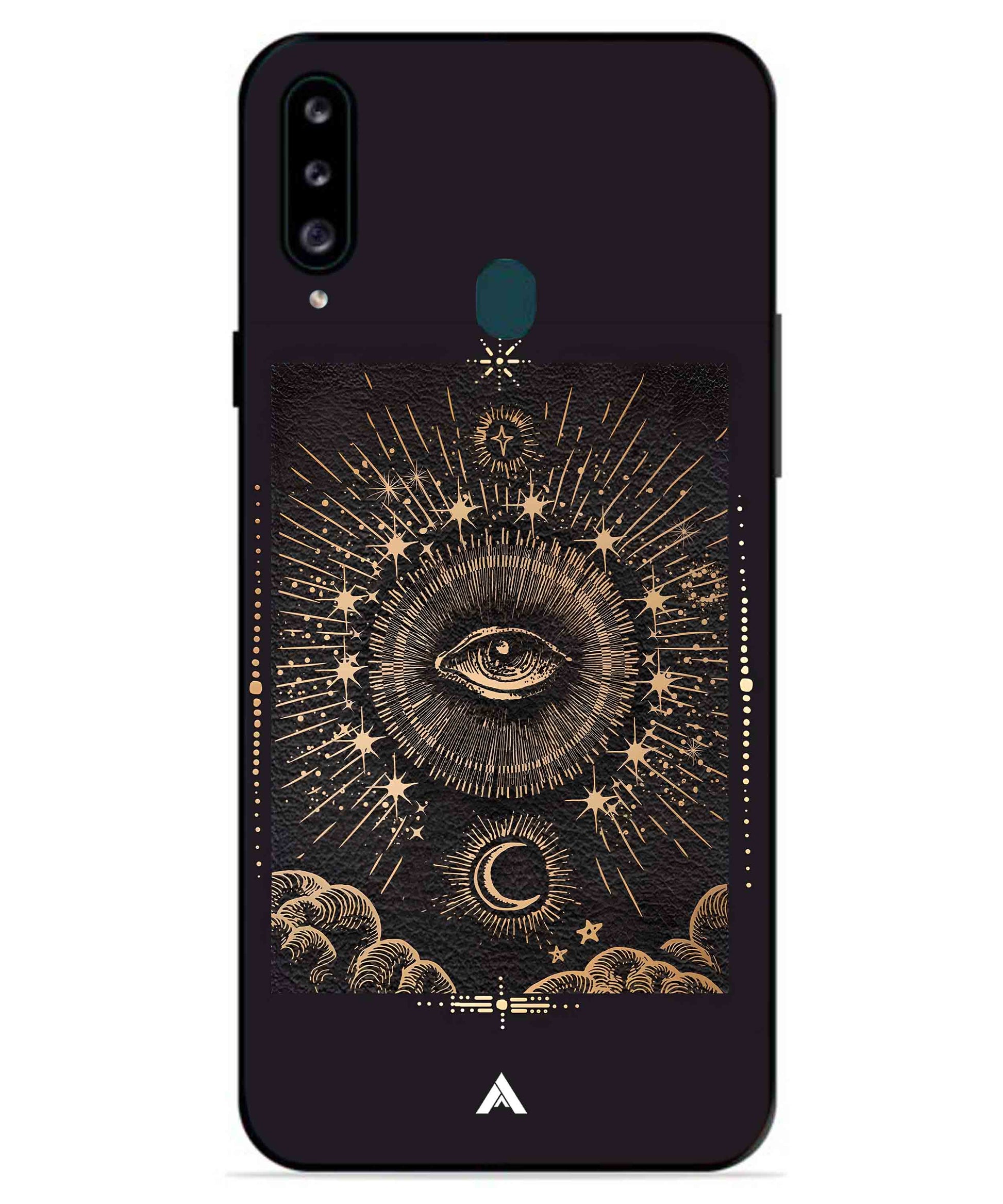 Illuminating Eye Metal Back Cover Phone Case for Samsung Galaxy A70s