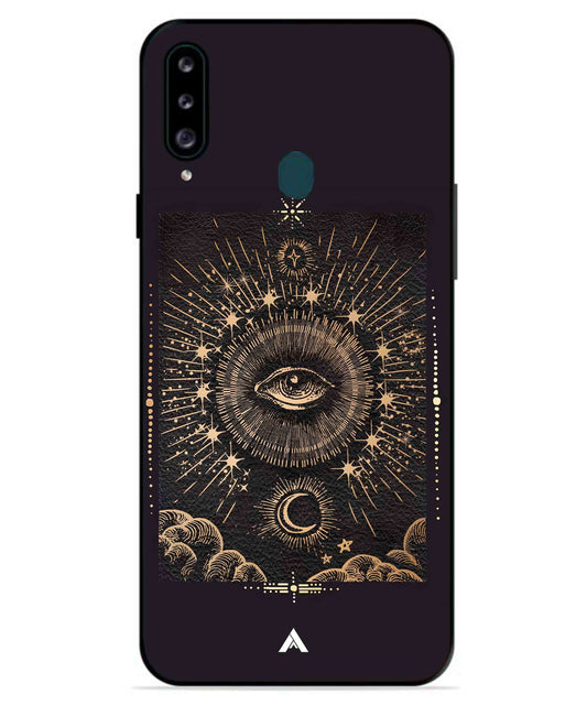 Illuminating Eye Metal Back Cover Phone Case for Samsung Galaxy A70s
