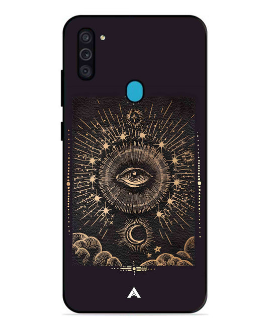 Illuminating Eye Metal Back Cover Phone Case for Samsung Galaxy F11