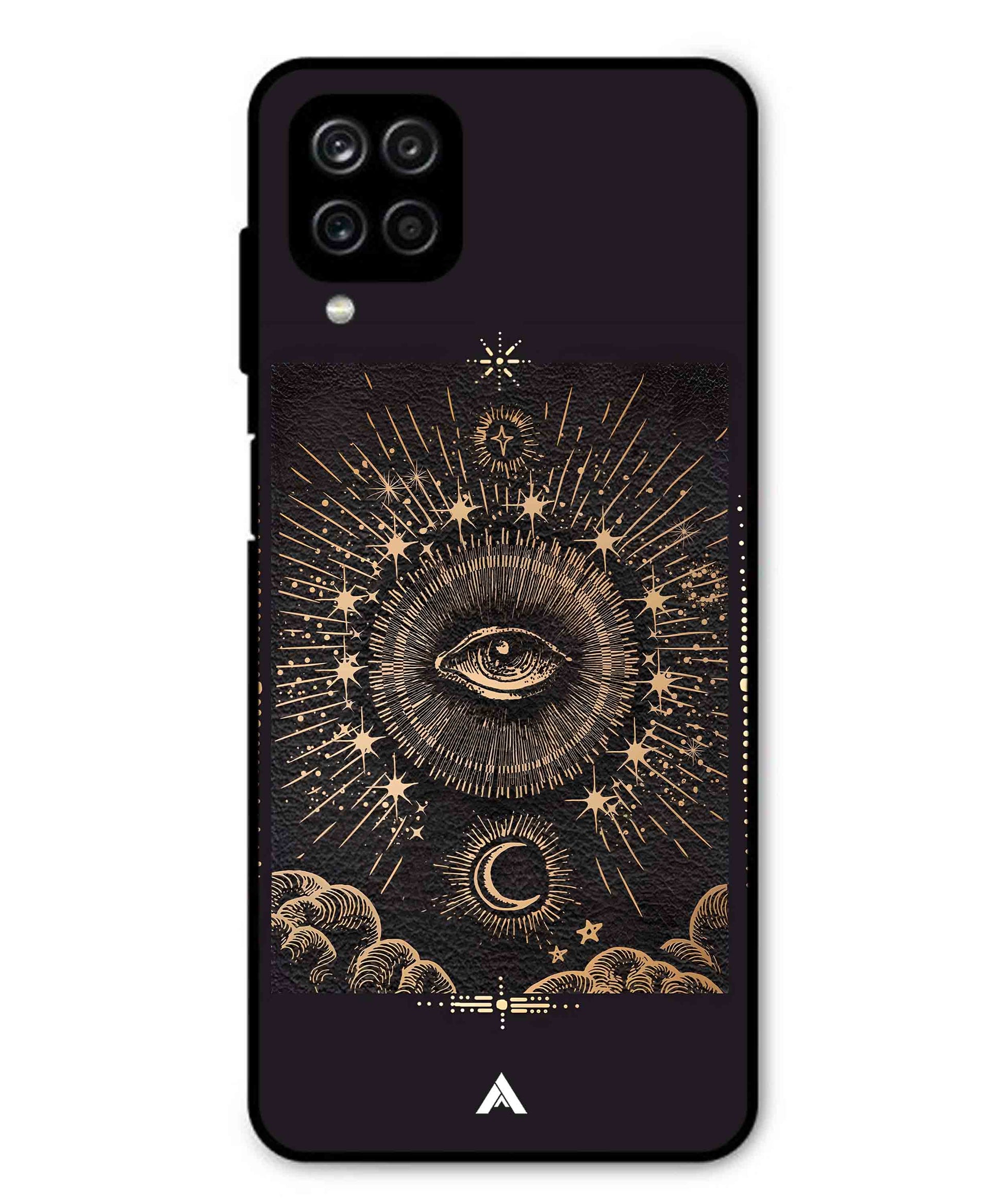 Illuminating Eye Metal Back Cover Phone Case for Samsung Galaxy F12