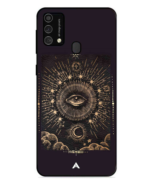 Illuminating Eye Metal Back Cover Phone Case for Samsung Galaxy F41