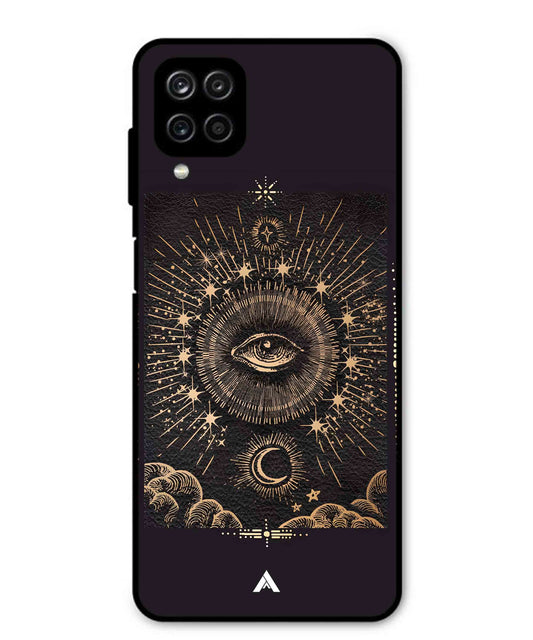 Illuminating Eye Metal Back Cover Phone Case for Samsung Galaxy M12