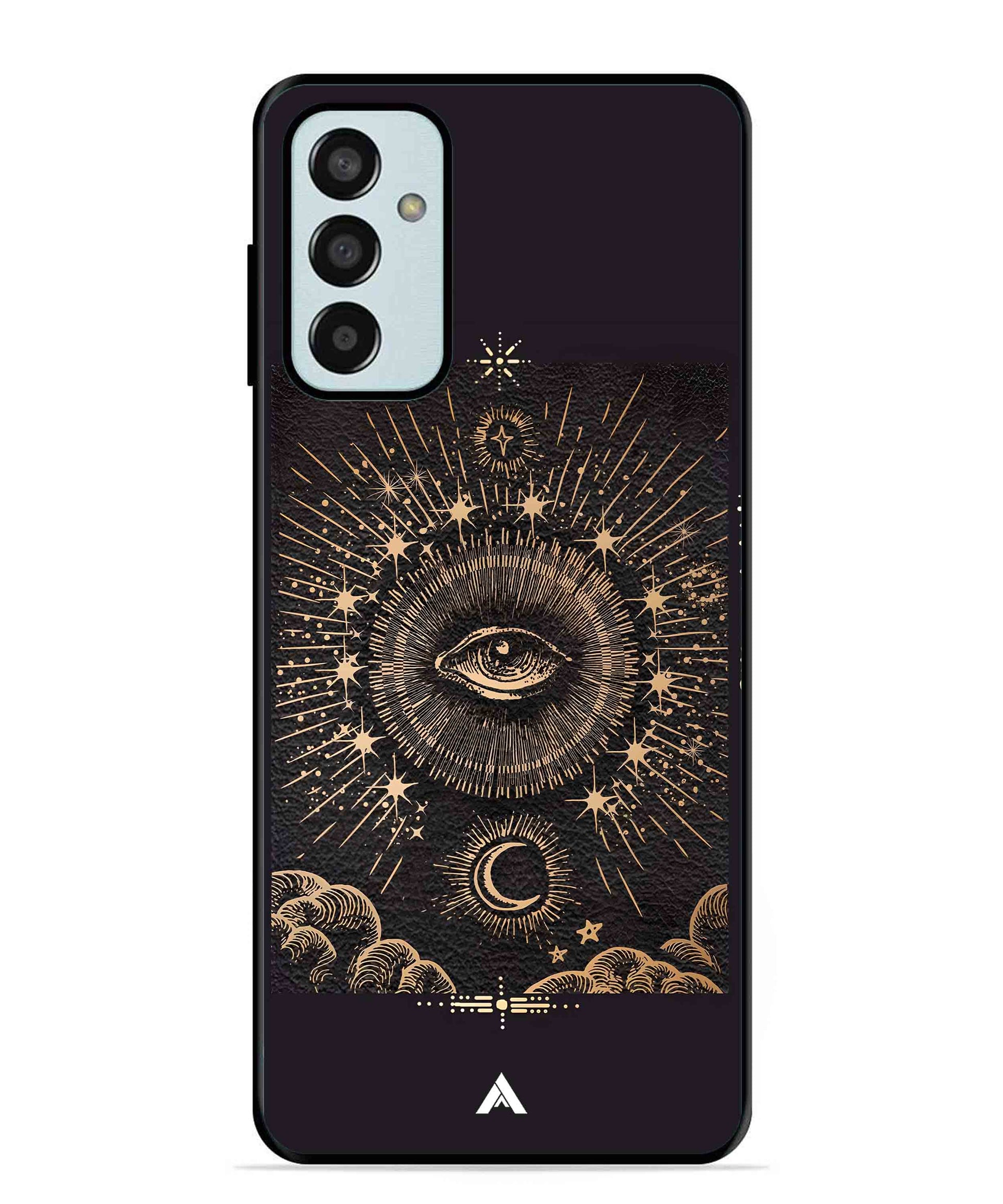 Illuminating Eye Metal Back Cover Phone Case for Samsung Galaxy M13 4G