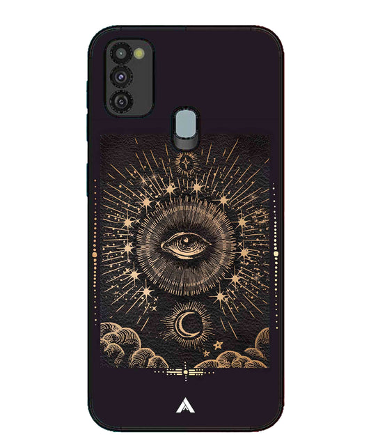 Illuminating Eye Metal Back Cover Phone Case for Samsung Galaxy M30s