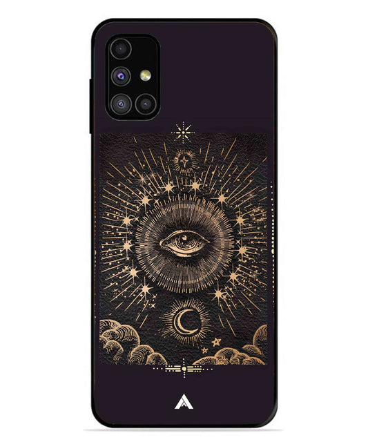 Illuminating Eye Metal Back Cover Phone Case for Samsung Galaxy M31s