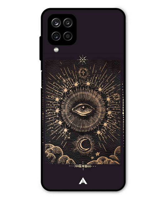 Illuminating Eye Metal Back Cover Phone Case for Samsung Galaxy M32 4G