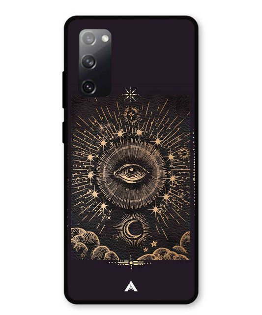 Illuminating Eye Metal Back Cover Phone Case for Samsung Galaxy S20 Fe