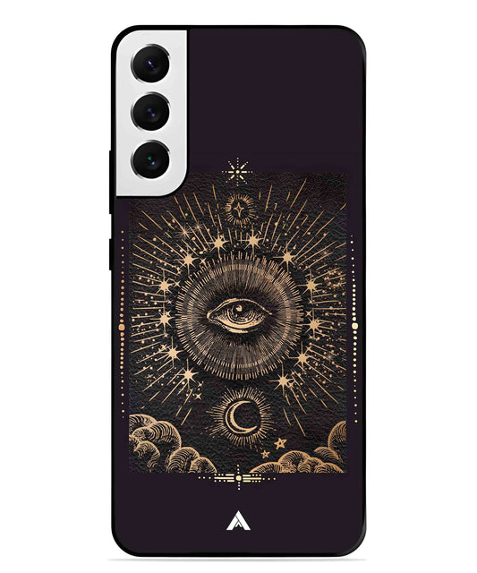 Illuminating Eye Metal Back Cover Phone Case for Samsung Galaxy S21 Plus