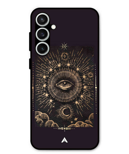 Illuminating Eye Metal Back Cover Phone Case for Samsung Galaxy S23 Fe