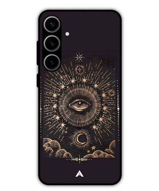 Illuminating Eye Metal Back Cover Phone Case for Samsung Galaxy S23 Plus