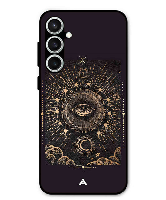 Illuminating Eye Metal Back Cover Phone Case for Samsung Galaxy S24 Fe