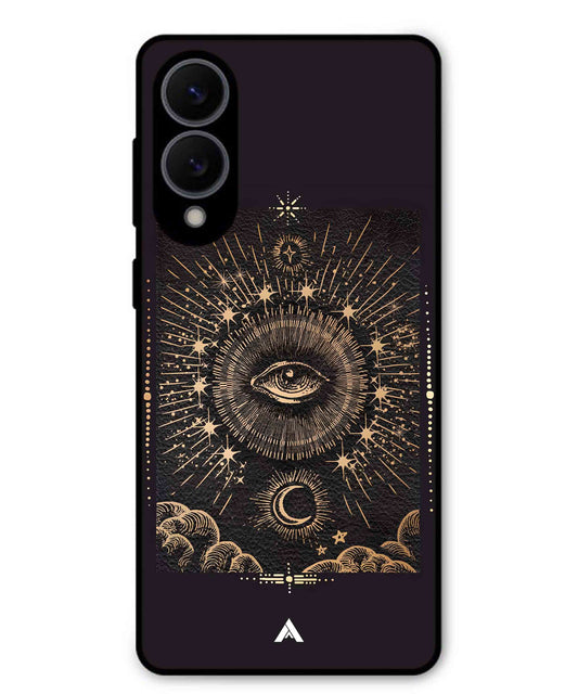 Illuminating Eye Metal Back Cover Phone Case for Samsung Galaxy S25 Edge