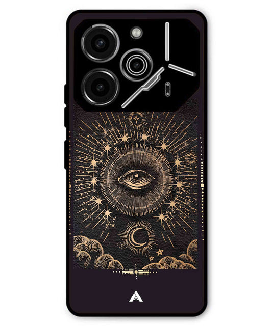 Illuminating Eye Metal Back Cover Phone Case for Tecno Pova 6