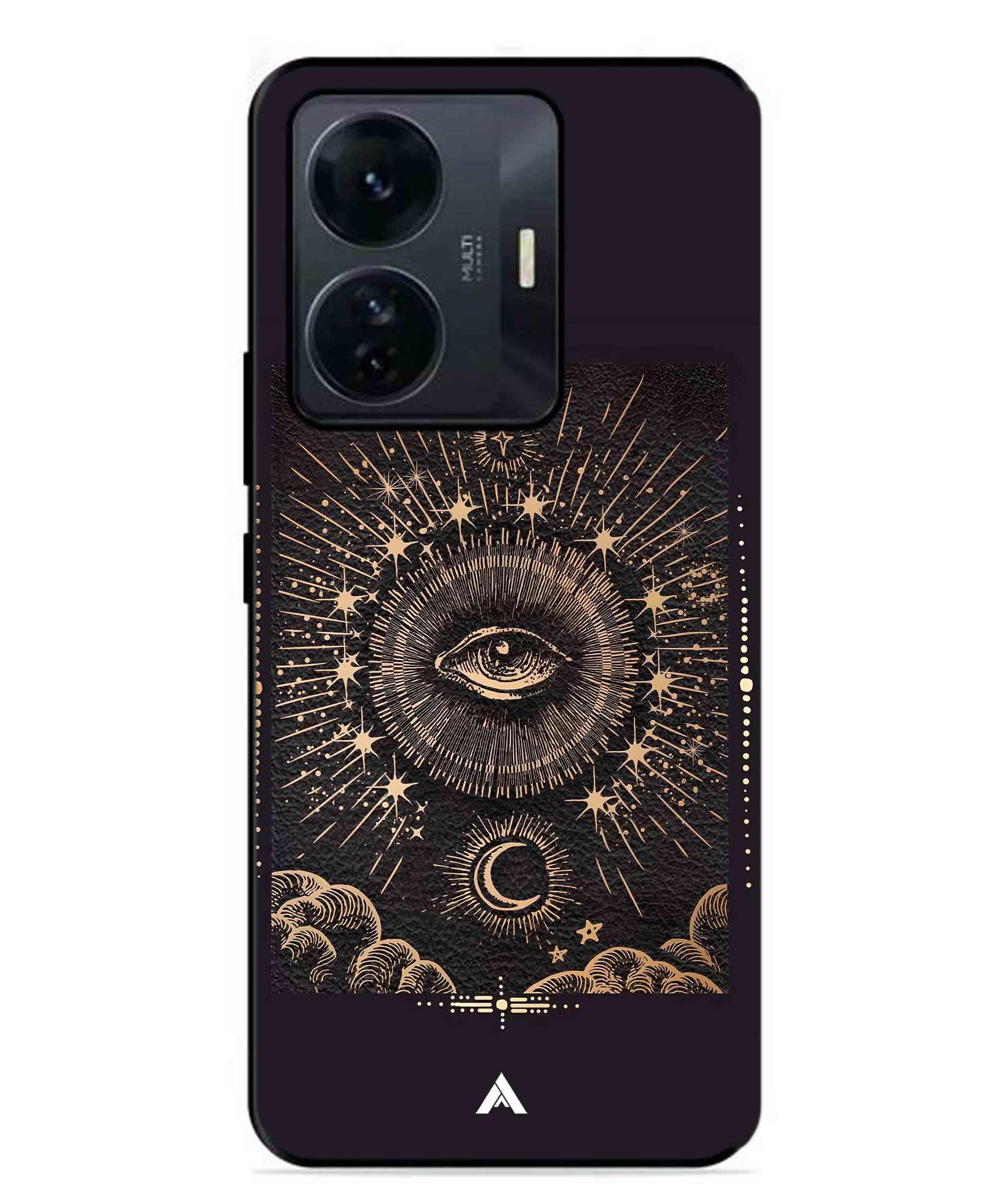 Illuminating Eye Metal Back Cover Phone Case for Vivo T1 Pro