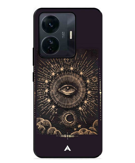 Illuminating Eye Metal Back Cover Phone Case for Vivo T1 Pro