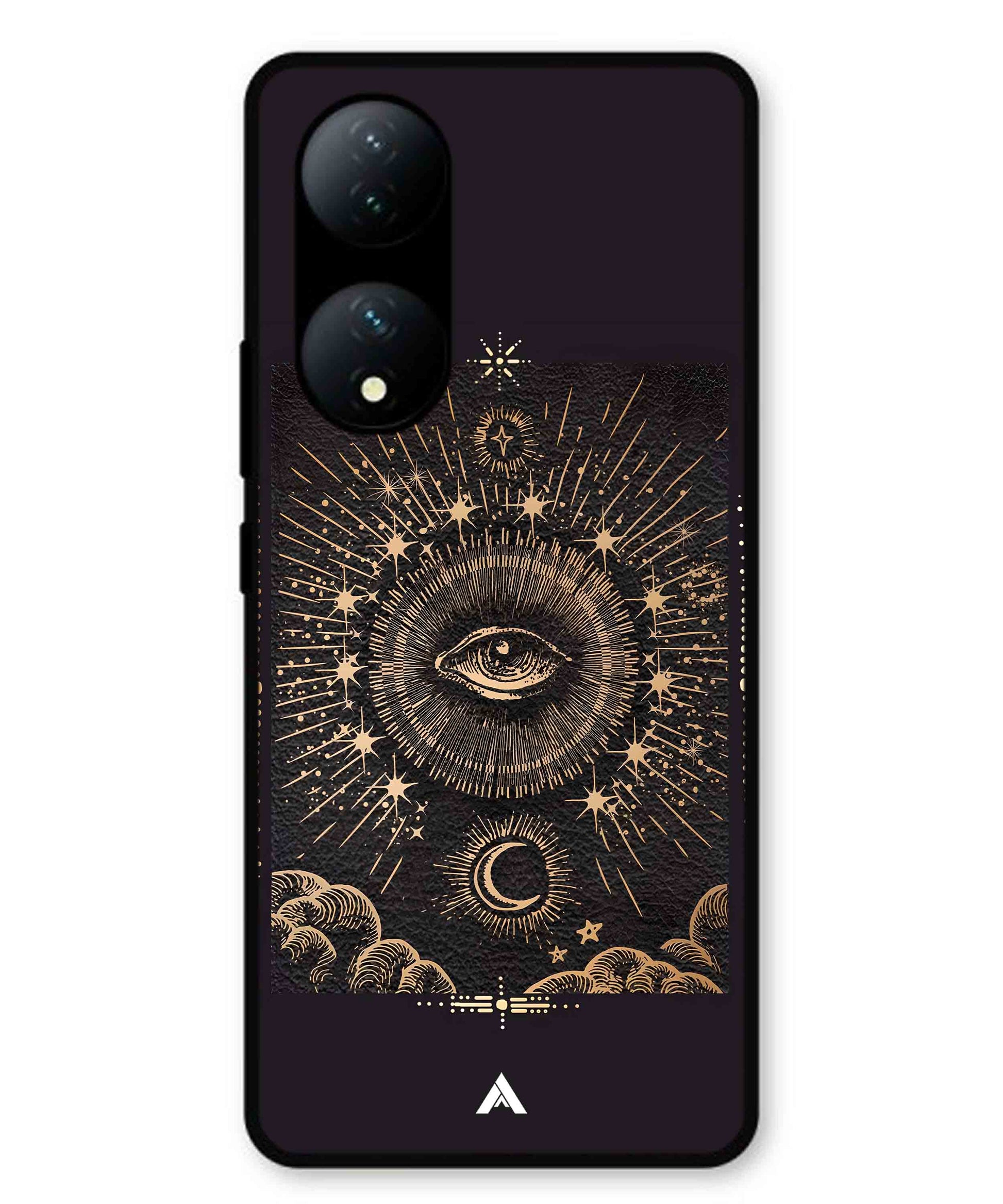 Illuminating Eye Metal Back Cover Phone Case for Vivo T2