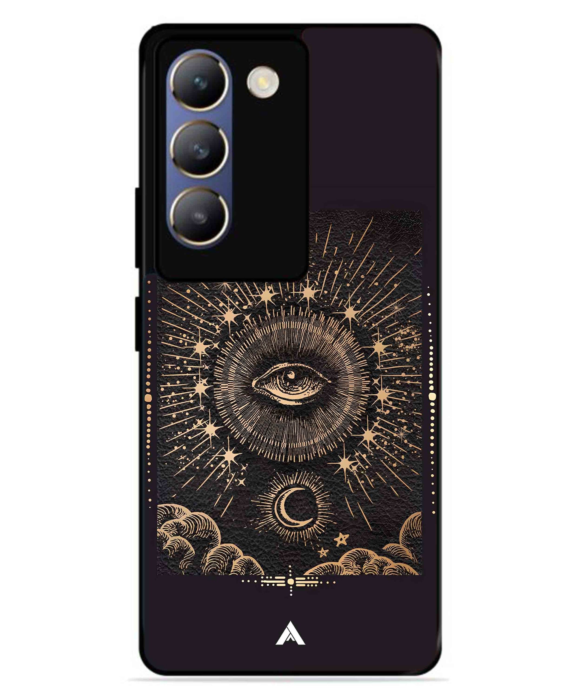 Illuminating Eye Metal Back Cover Phone Case for Vivo T3