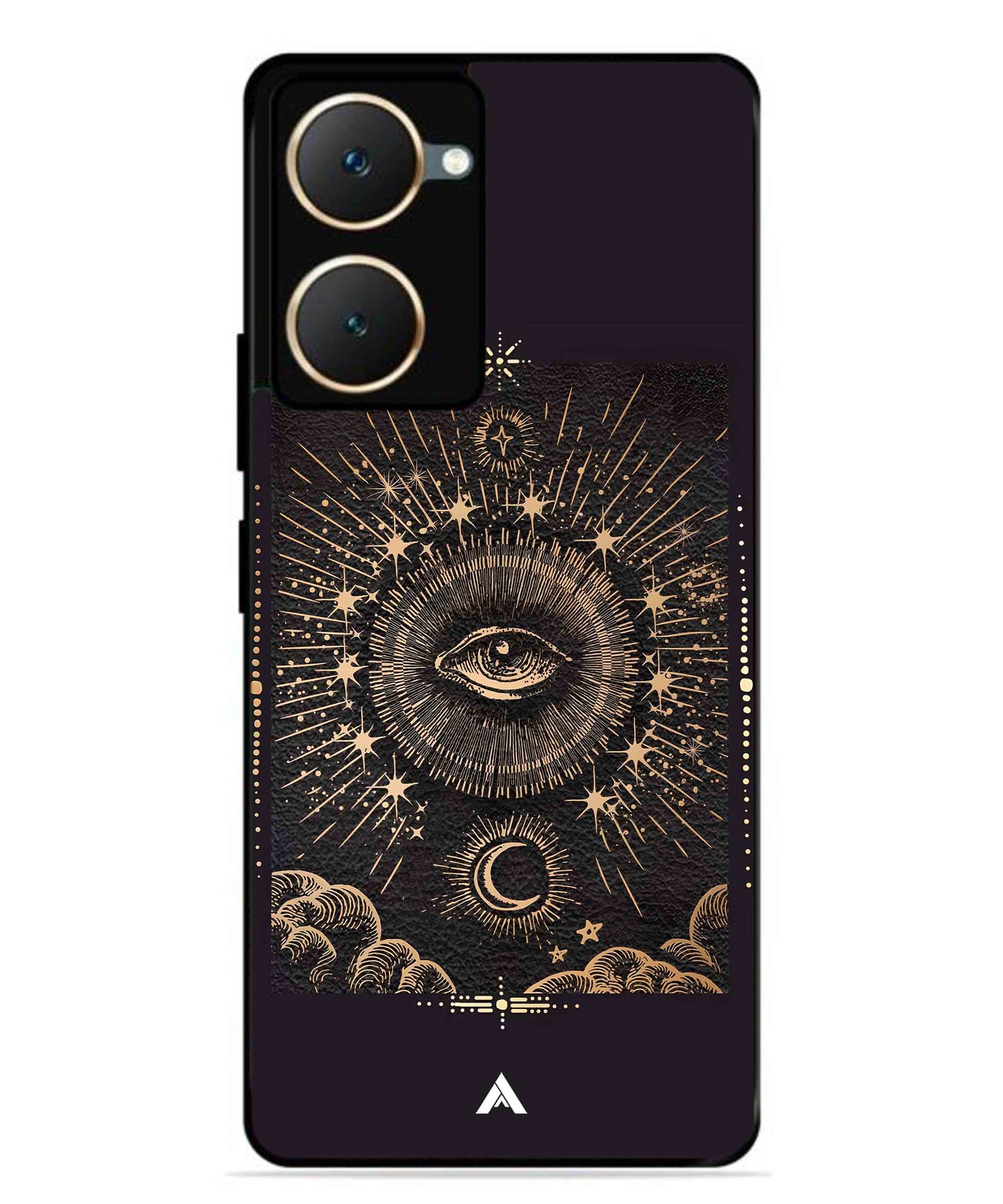 Illuminating Eye Metal Back Cover Phone Case for Vivo T3 Lite