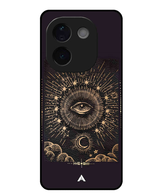 Illuminating Eye Metal Back Cover Phone Case for Vivo T3 Pro