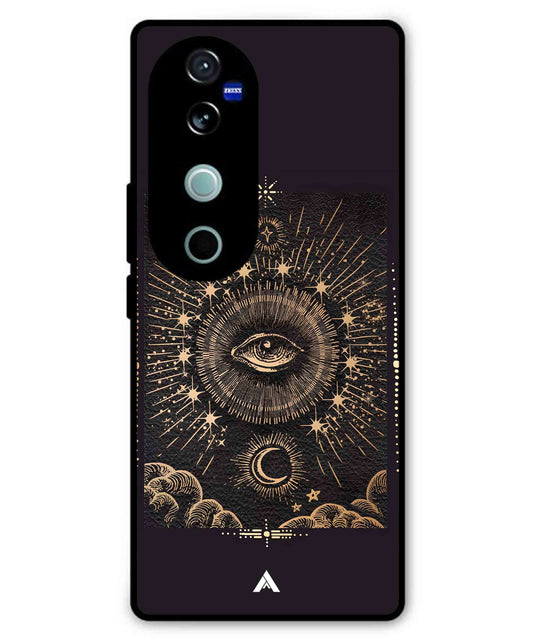 Illuminating Eye Metal Back Cover Phone Case for Vivo T3 Ultra