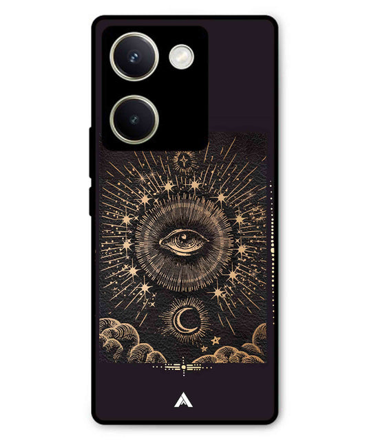Illuminating Eye Metal Back Cover Phone Case for Vivo Y300 Plus