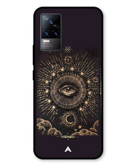 Illuminating Eye Metal Back Cover Phone Case for Vivo v21e 4G