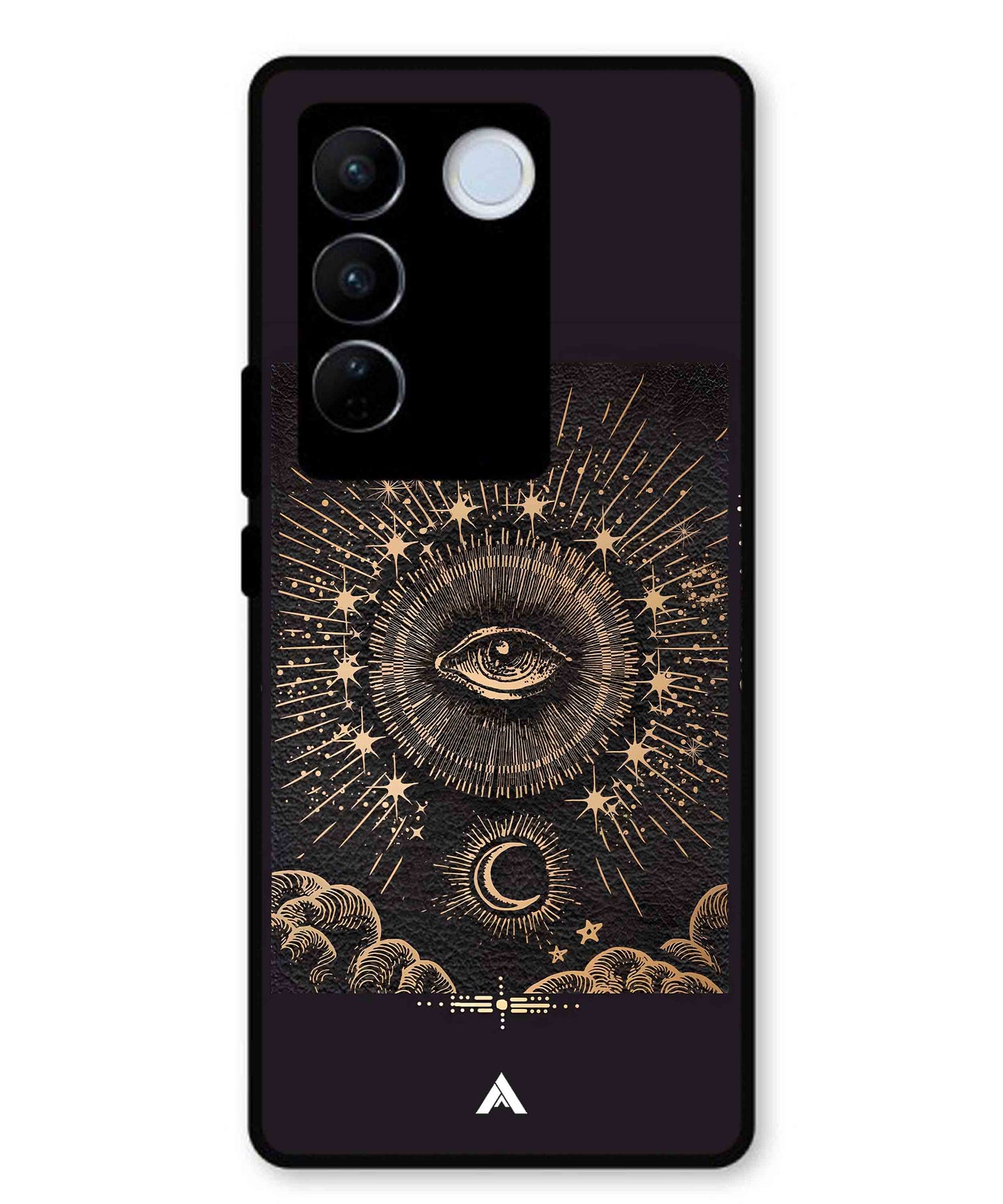 Illuminating Eye Metal Back Cover Phone Case for Vivo v27 Pro
