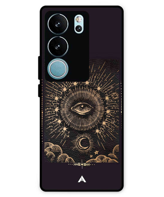 Illuminating Eye Metal Back Cover Phone Case for Vivo v29 Pro